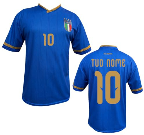 MAESTRI DEL CALCIO Maglia Italia Replica Bambino Adulto Azzurra Personalizzata Personalizzabile