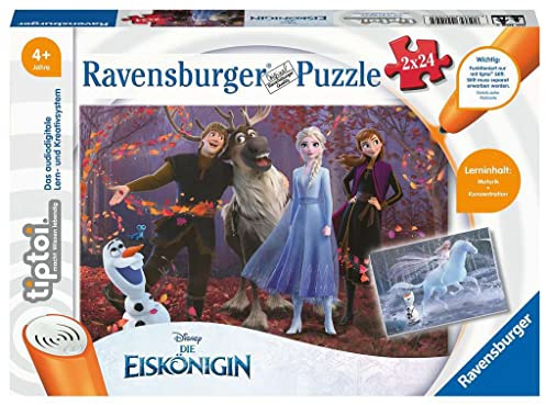 Ravensburger tiptoi Spiel 00109 Puzzle für kleine Entdecker: Die Eiskönigin - 2x24 Teile Kinderpuzzle ab 4 Jahren