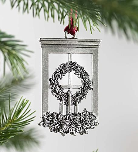 AOOLVY Solid Pewter Christmas Tree Ornament Christmas Hanging Decorations Metal DIY Craft Holiday Ornaments, Decoration Gift for Christmas Festive Home Decor (Window)