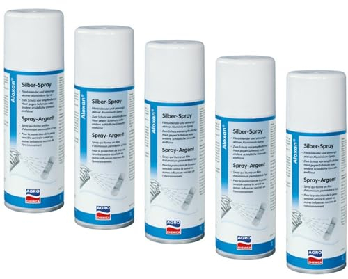 RL24 - Silberspray – Sprühpflaster für Tiere – Spray zum Schutz vor Schmutz & Umwelteinflüssen – filmbildendes & atmungsaktives Pflasterspray – Horn- & Hautpflege – 5 x 200 ml (5er Set)