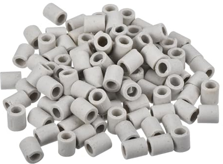 QUARKZMAN Tube Isolante en Céramique pour la Protection des Faisceaux de Fils Électroniques, Isolation Thermique, 5x8x10mm, Lot de 100