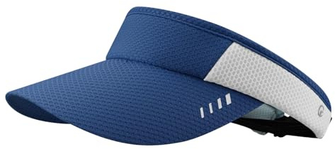 CLAPE brett brätte löpning sport visir andas visir keps för män kvinnor elastisk solvisir UV-skydd sommarhatt, DSKD1-marinblå, En Storlek