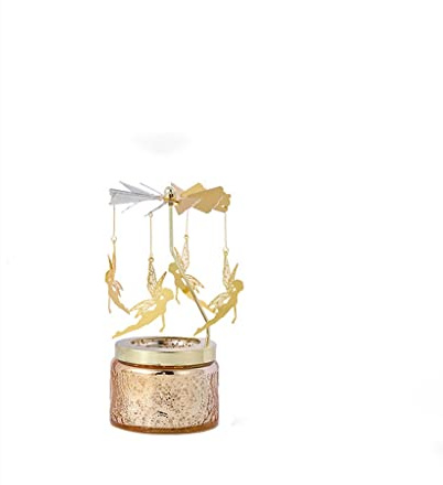 ENGENDER Portavelas Candelador de Velas de Velas giratorias estrelladas en Relieve Adecuado for la Sala de Estar Comedor de Cocina Candelero(B)