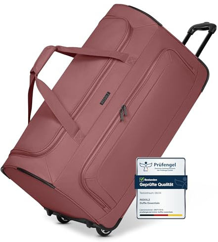 REDOLZ borsone da viaggio con ruote L 71 cm | trolley morbido 83 L leggero per uomo e donna | Duffle Essentials