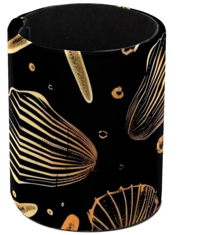 Eslifey Stifthalter, runder Stifthalter für den Schreibtisch, Seesternmuschel, goldenes Muster, Stiftebecher, Make-up-Pinselhalter, Ständer, Display, Schreibtisch, Schreibwaren, Organizer für Zuhause,
