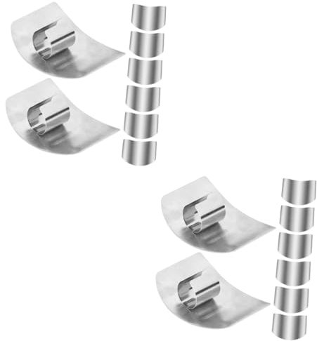 Garneck 16pcs Finger Cots Cutting Guard for Finger Sturdy Stainless Steel Protector Easy to Clean Kitchen Vegetable Cutting