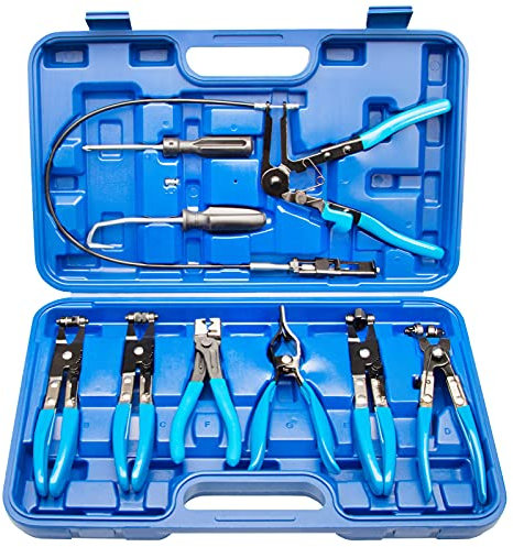 Kit de pinces à colliers de serrage, 11 pièces, avec mallette de rangement en plastique