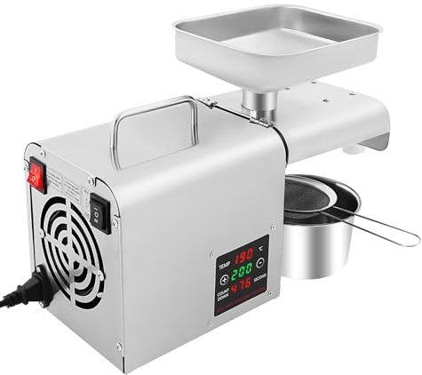 Ölpressmaschine, 610W Elektrische Ölpresse Maschine, Automatische Kalt/Heißpresse Ölmühle,Ölgewinnungsmaschine für Kommerziell & Haushalt
