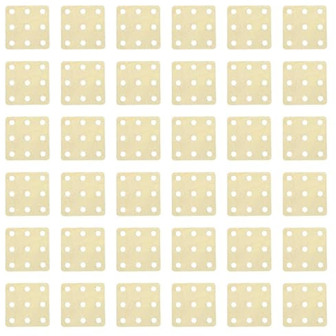 perfk Quadratische Webkarten, handgefertigte Webwerkzeuge, DIY-Handwerk, 9 Löcher, hölzerne Webstuhlkarten für DIY-Geschenk, Handarbeitswerkzeug, 36 StÜcke
