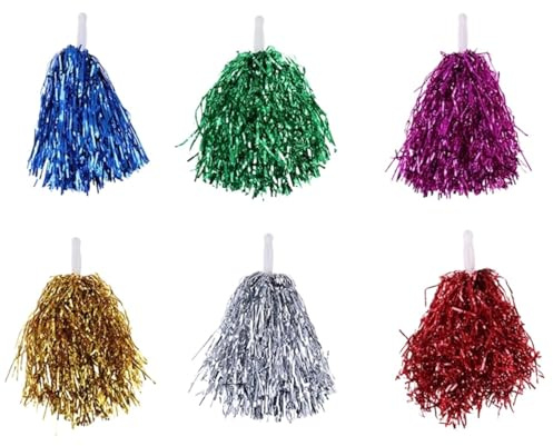 Pompon Per Cheerleader 6 pezzi 20 cm Cheer Dance Sport Competition Cheerleading Pom Poms Flower Ball for partita di calcio e basket