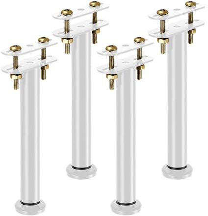 YNNHUDEEP Piedi per Rete a Doghe,4 Pezzi Gambe del Letto Regolabili in Altezza 25-42 cm,rinforzo doghe letto,piedini per letto,Piedi Letto Robusto Regolabili Bianco