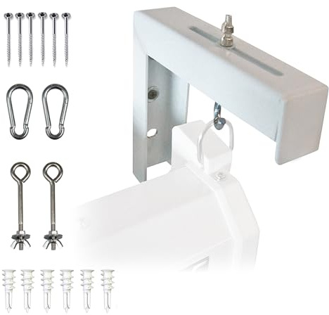 Elite skärmar 6 tum vit projektor skärm L-fästen, enkel metall svetsad konstruktion, vägg- eller takmontering - inkluderar krokar och hårdvara, modell: ZVMAXLB6-W | 15 cm vitt L-konsolpar för Elite Screens Manual, VMAX och Spectrum serie med vägg-/takmonteringsstöd