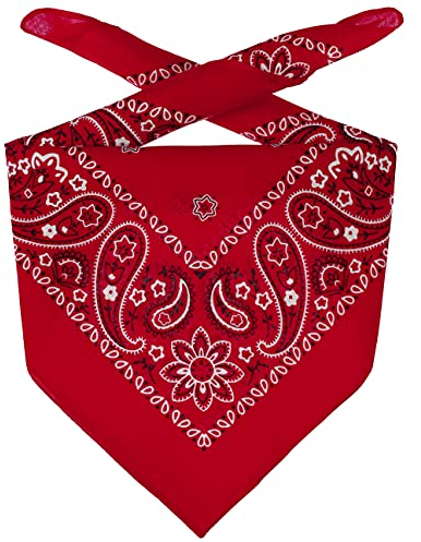Lipodo Bandana Tuch Damen/Herren/Kinder - Kopftuch in rot aus 100% Baumwolle - Multifunktionstuch in Einheitsgröße (55 x 55 cm) - vielfältige Tragemöglichkeiten