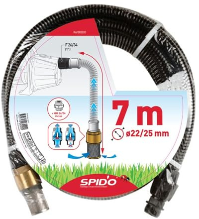 SPID'O - Kit d’aspiration 7 m Ø22 mm avec clapet anti-retour laiton