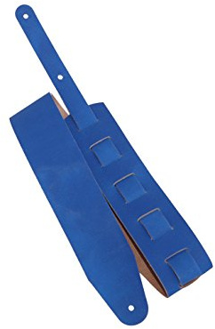 Leder Gitarrengurt 'Pull Up', in 18 Farben, 2 Längen und 3 Breiten, Echtleder, Farbe:blau, Größe:6cm breit / 90-130cm lang
