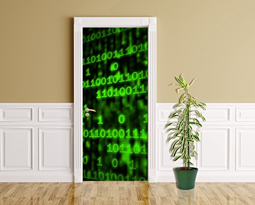 Bilderdepot24 Türtapete Matrix Code 90 x 200 cm - einteilig Türaufkleber Türfolie Türposter - Film Grafik Abstrakt Digital