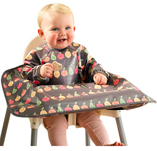 Bibetta Wipeezee Premium Weaning Bibs With Sleeves - Grey