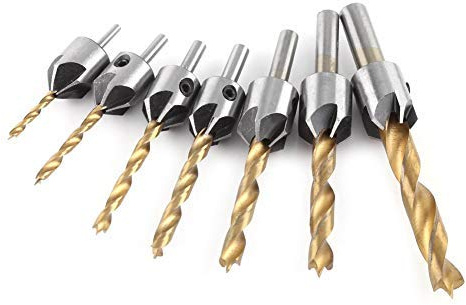 Oumefar Senkbohrer Set Metall Senkbohrer Bissige Senker Bohrer Set Hochgeschwindigkeits Senkbohrer Zimmerei Holzbearbeitung Bohrwerkzeug Rundschaft Mit Inbusschlüssel(3 10mm)