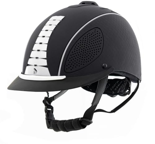 John Whitaker Whitaker Horizon Casco de equitación, Unisex, Negro, 55-58 cm
