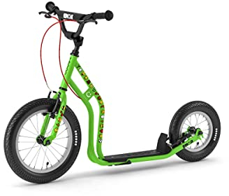 Yedoo Wzoom Emoji Kinder Tretroller - für Kinder ab 6 Jahre, ab 120 cm Körperhöhe, mit Luftreifen 16/12 - für Mädchen und Jungen, Höhenverstellbar mit Ständer und Reflexelementen