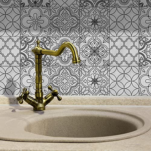 Piastrelle Adesive Cucina 15X30CM Linea Artistica Mattonelle Adesive Bagno Pvc Impermeabile Adesivi per Piastrelle Parete Fai da Te Adesivi per Cucina Decorazioni,Piastrelle Cucina Moderna