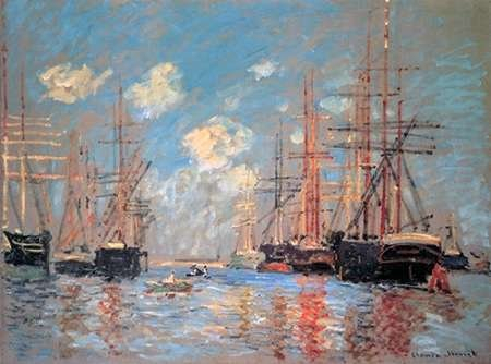 Feeling at home LEINWANDDRUCK im SCHATTENFUGENRAHMEN Sescape den Hafen von Amsterdam 1874 Monet Claude - Museo horizontal Kunstbilder im Holzrahmen cm_40_X_56
