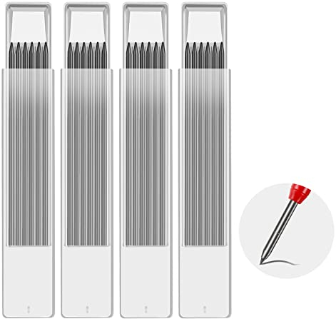 OSDUE 24 Stück Bleistiftminen für Zimmermannsbleistift, 2,8 mmSolide Tieflochmarker Konstruktion Bleistift Ersatz, Bleistift Ersatzminen für Architekt Zeichnen (Schwarz)