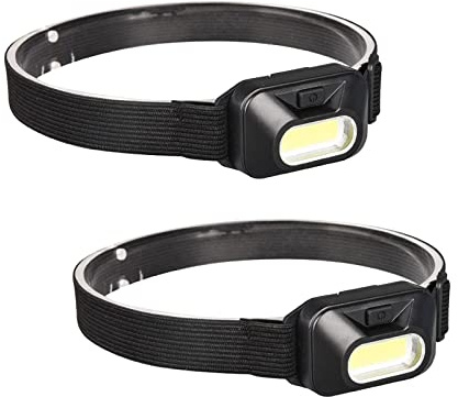 Stirnleuchte, Kopflicht Lampe, Ultrahelle LED Kopflampe, LED Stirnlampe, Stirnlampe COB, Headlamp, Nachtangeln Kopflicht, Schwarz+Schwarz