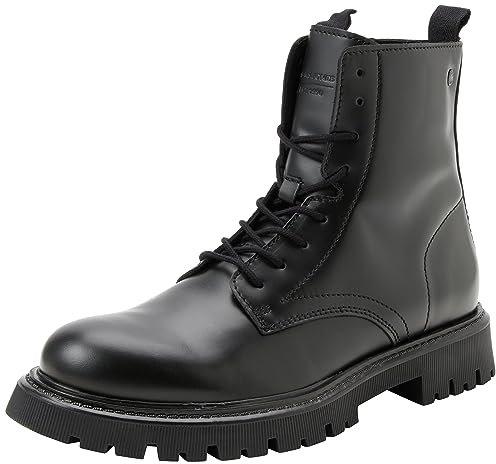 JACK & JONES Stivali da uomo Jfwdixon in pelle Sn, antracite., 45 EU