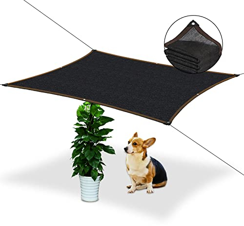 Tenda Da Sole Per Estern - 4x7m Rettangolare Ende Copertura Pergolato Con Occhielli, 70% Protezione Solare, Colore Nero, In Tessuto Per Giardino, Terrazzo, Terrazzo, Protezione Uv, Per Piante