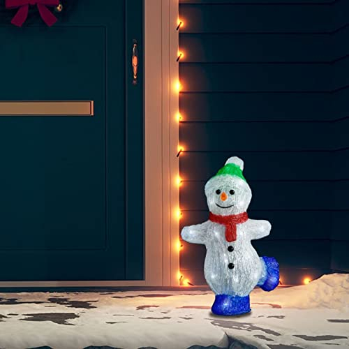 BaraSh Weihnachtsfigur Schneemann Acryl Indoor und Outdoor 30 cm weihnachtsdeko Garten