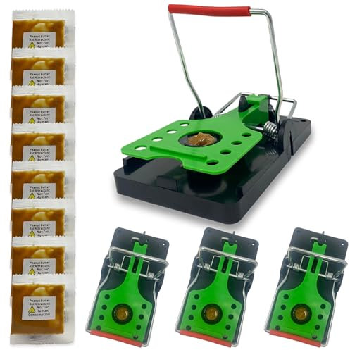 Rat Reaper XL Rattenfallen, 4er-Pack – mit Köder Versehen, hochwirksam, sofortige Tötung – gebrauchsfertig und wiederverwendbar