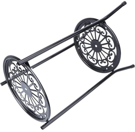ORFOFE Metall Blumenständer für Zuhause, Doppellagig, Schwarz