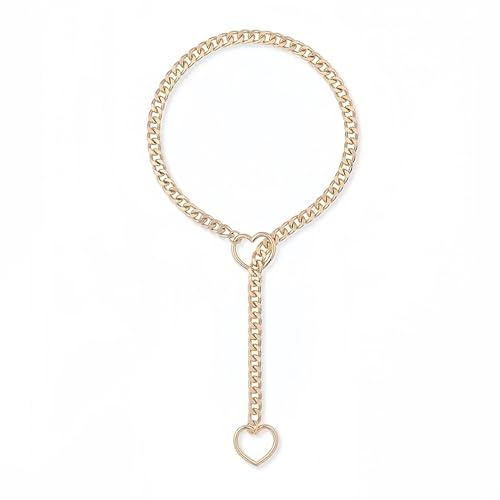 TOEECY Herz Panzerkette Yhalskette Chunky Gliederkette Damen Schmuck Choker Collier Kettenschmuck Anhänger Accessoire