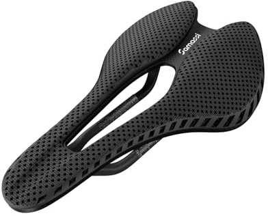 Samassi Cykelsäte, 3D-tryckt cykelsadel | Bekväm cykelsittdyna för män och kvinnor| Lätt kolfiber cykelsits, stötdämpande och andningsbar | Perfekt för väg- och mountainbikes