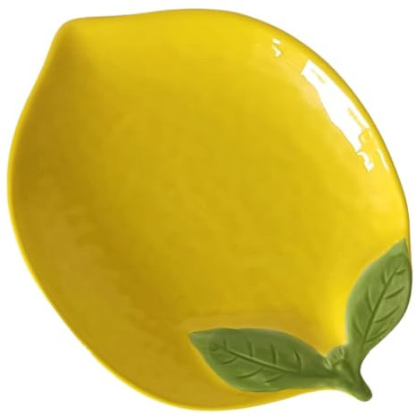 KYEQATY Spoon Rest Kitchen, Spoon Rest for Stove Top, Yellow Lemon Shaped Ceramic Cooking Spoon Holder for Kitchen Counter Cute Spoon Rest for Spoon Spatula Ladle Tong