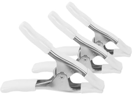 NULYLU 3pcs Heavy Duty Spring Clamps 4 Inch Woodworking Clamp with PVC Cover for DIY Projects Photography Woodworking and Model Making