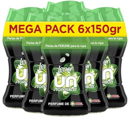 Lenor UNstoppables Perlas de Perfume para la Ropa, 74 Lavados (6 x 150g), Suavizante con Fragancia Ariel, Potenciador de Frescor