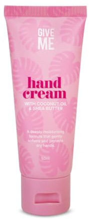 Give Me Cosmetics Coconut Oil & Shea Butter Hand Cream, 24 Hour Moisture, Lightwieght, Moisturising & Quick Absorbing Formula, for Dry to Severely Dry Hands