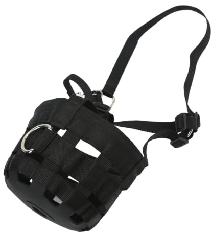 HERCHR Museruole per Cavalli, 63 cm / 24,8 Pollici, copribocca per museruola da pascolo, Supporto per la Bocca da pascolo con Fori Grandi, Cinturino Regolabile Anti-morso per mangiatoie