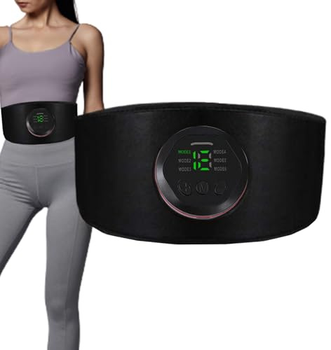 Wimnqie Masajeador Abdominal | Cinturón Estimulador Recargable | 6 Modos de Masaje y 18 Intensidades para Adelgazar, Tonificar y Reducir Celulitis
