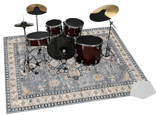 ZAJENKUB 160 x 140 cm Trommel Teppich, Schlagzeugteppich, Elektronisches Schlagzeug Teppich, Professionelles rechteckiges Schallschutz Trommelmatte Music Carpet Innen und Außen, Drum Teppich