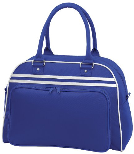BagBase BG075BRWH Sac de bowling rétro Bleu roi/blanc Taille M