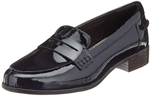 Clarks Damen Hamble Loafer, Schwarzes Patent, 40 EU