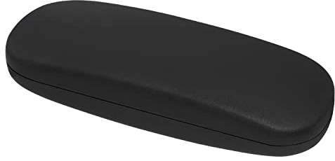 MoKo Hartes Brillenetui, Hardcase Brillenbox KratzfesteSonnenbrillen Lesebrille Hartschale Brillenorganizer mit Weichem Innenfutter und Brillentuch Brillenaufbewahrung für Damen Herren - Schwarz