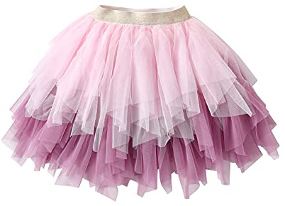 DXTON Kids Baby Girls Tutu Toddler Rainbow Flower Tulle Skirt SK215 5T