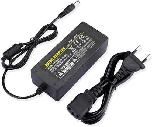 TOBWOLF 24V 2A Netzteil Adapter, DC 24V 48W Universal Schalttransformator | AC 100V-240V auf DC 24 Volt 2 Amp Schaltnetzteil, 5.5 x 2.5mm Stecker für CCTV Kamera, Bluetooth Lautsprecher, Schalter