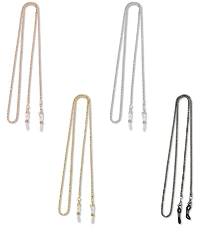 GOOMICK 4er-Pack Brillenketten, Metall-BrillenbäNder, Rutschfeste Brillenketten, Bunte BrillenbäNder, Brillengestelle, Maskenketten FüR Damen Und Herren, Geeignet FüR Sonnenbrillen, Lesebrillen