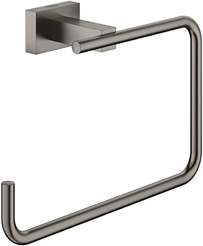 Grohe Essentials Cube Handtuchring Hard Graphite Gebürstet