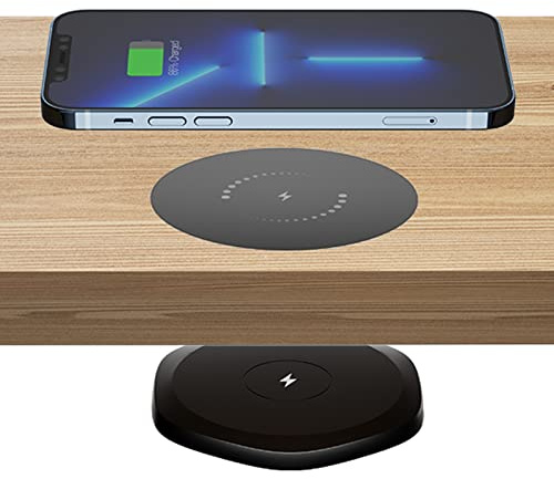 Invisible Wireless Charger, 30mm Under Table QI Charger 10W Wireless Charging for i-Phone 14/13/12/11/X/8 Bar/Coffee Table/Desk